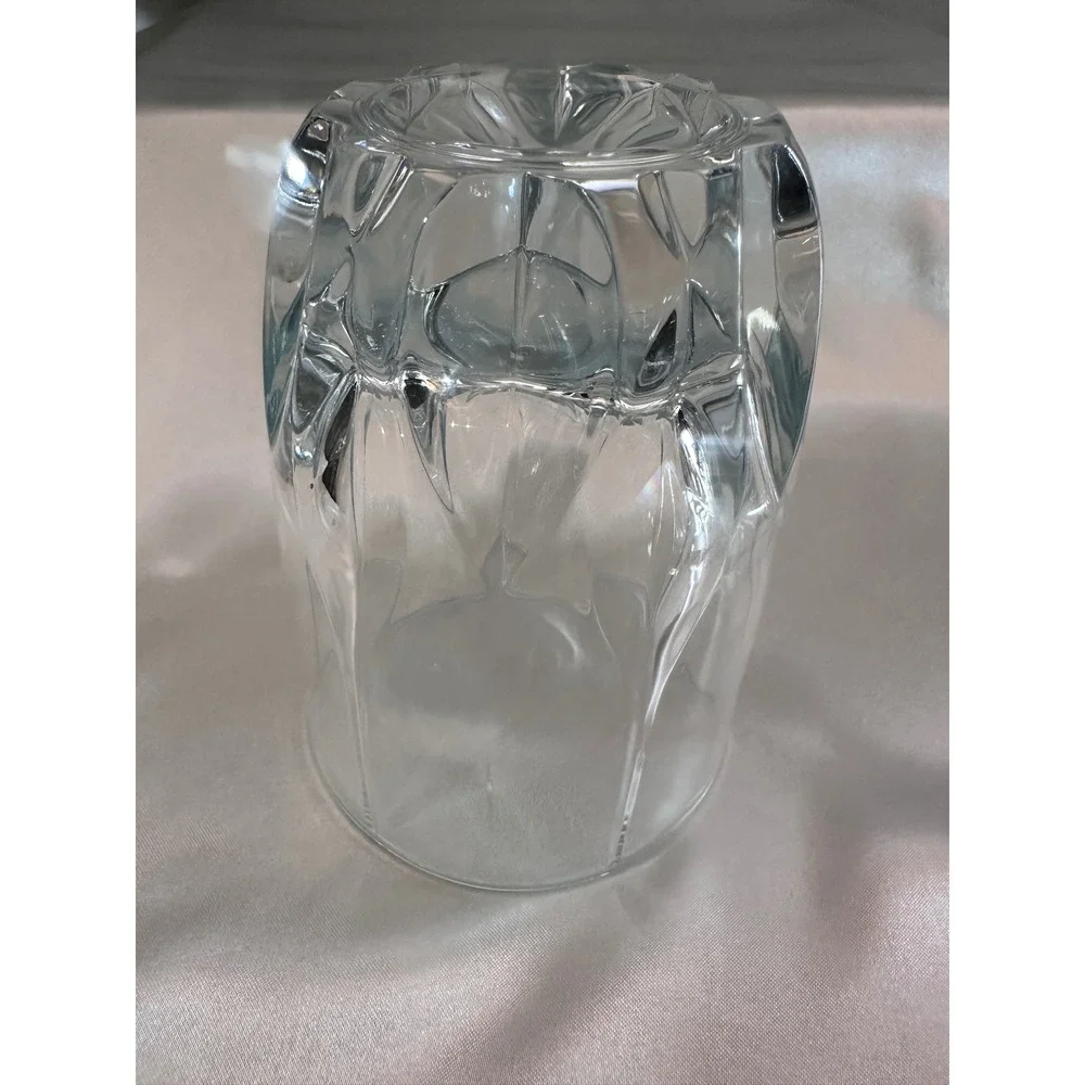 6 Crystal Whiskey Rocks Glasses Heavy Base Wedge‎ Cut Lowball Barware Clear